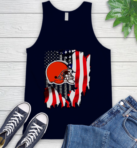 Cleveland Browns NFL Football American Flag Tank Top 2