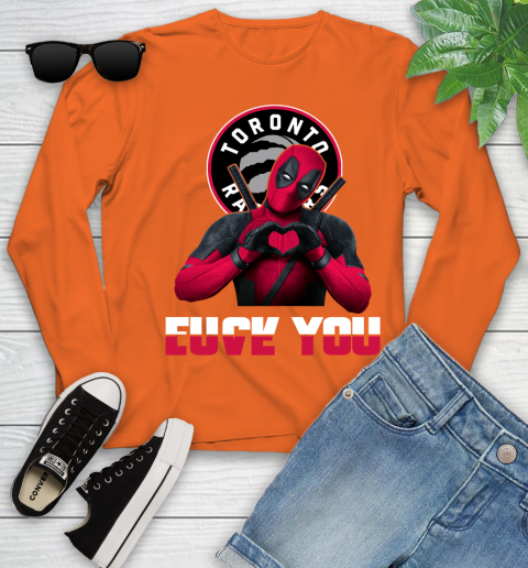 NBA Toronto Raptors Deadpool Love You Fuck You Basketball Sports Youth Long Sleeve 3
