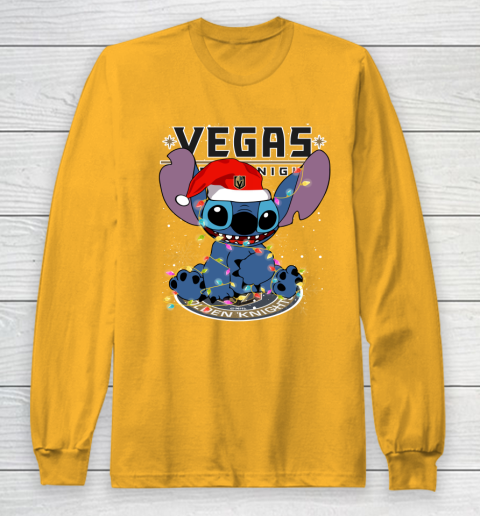 Vegas Golden Knights NHL Hockey noel stitch Christmas Long Sleeve T-Shirt 2