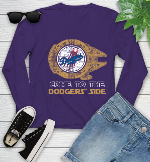 MLB Come To The Los Angeles Dodgers Side Star Wars Baseball Sports Youth Long Sleeve 4