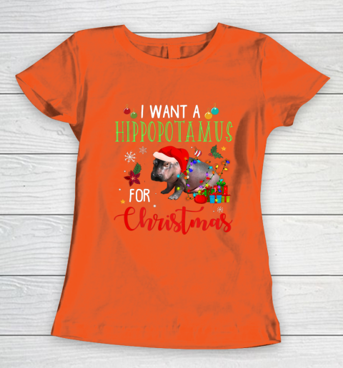 I Want A Hippopotamus For Christmas Hippo Fiona Women's T-Shirt 3