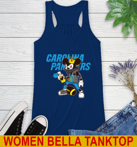 Carolina Panthers NFL Football Mickey Peace Sign Sports Racerback Tank 9
