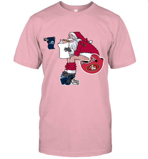2vvk santa claus arizona cardinals shit on other teams christmas jersey t shirt 60 front pink