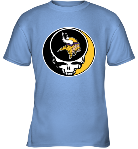 NFL Minnesota Vikings Grateful Dead Rock Band Football Sports pv6KZnKEG4z youth t shirt 26 95 151514 front carolina blue
