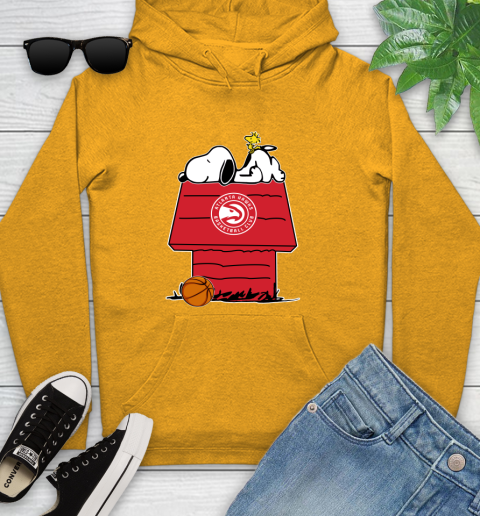 Atlanta Hawks NBA Basketball Snoopy Woodstock The Peanuts Movie Youth Hoodie 3