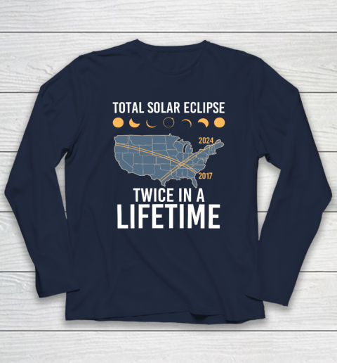 Twice In A Lifetime Solar Eclipse Shirt 2024 Total Eclipse Long Sleeve T-Shirt 2