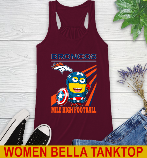 NFL Football Denver Broncos Captain America Marvel Avengers Minion Shirt Racerback Tank 2