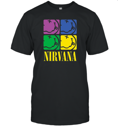 Nirvana Four Smiley Face Visionary Unisex Jersey Tee