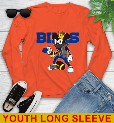 Buffalo Bills NFL Football Mickey Peace Sign Sports Youth Long Sleeve 4