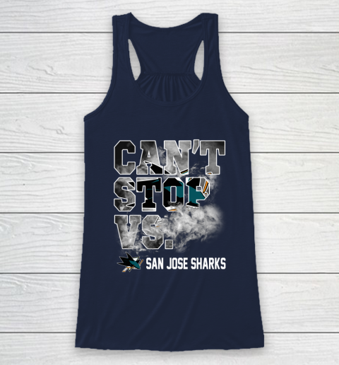 NHL San Jose Sharks Hockey Can't Stop Vs Racerback Tank 8