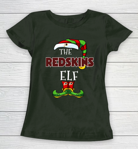 Washington Redskins Christmas ELF Funny NFL Women's T-Shirt 4