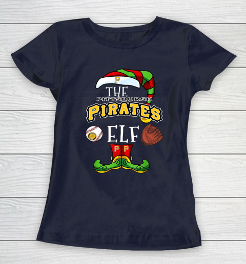 Pittsburgh Pirates Christmas ELF Funny MLB Women's T-Shirt 2