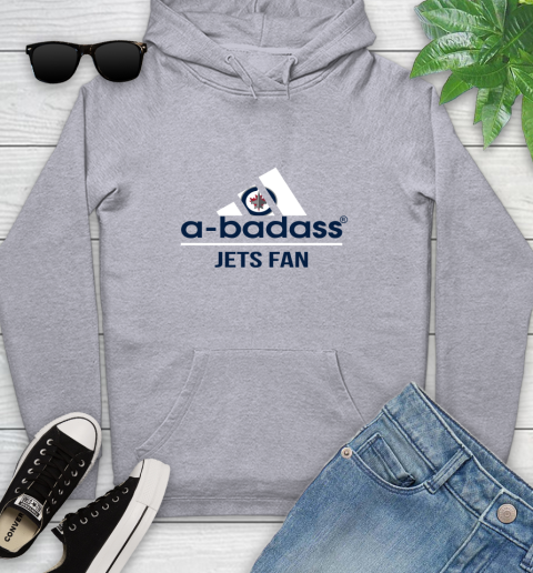 NHL A Badass Winnipeg Jets Fan Adidas Hockey Sports Youth Hoodie 6