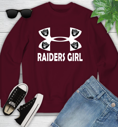 NFL Oakland Raiders Girl Under Armour Football Sports Youth Sweatshirt 4