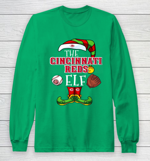 Cincinnati Reds Christmas ELF Funny MLB Long Sleeve T-Shirt 4