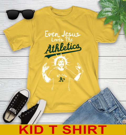 Oakland Athletics MLB Baseball Even Jesus Loves The Athletics Shirt Youth T-Shirt 9