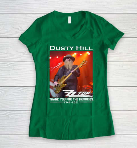 Dusty Hill Thank You For Memories Women's V-Neck T-Shirt 3
