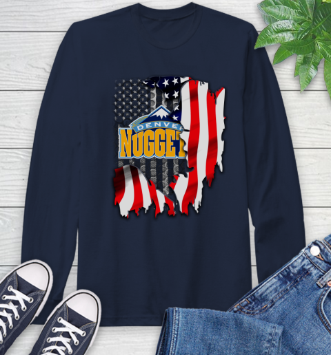 Denver Nuggets NBA Basketball American Flag Long Sleeve T-Shirt 3