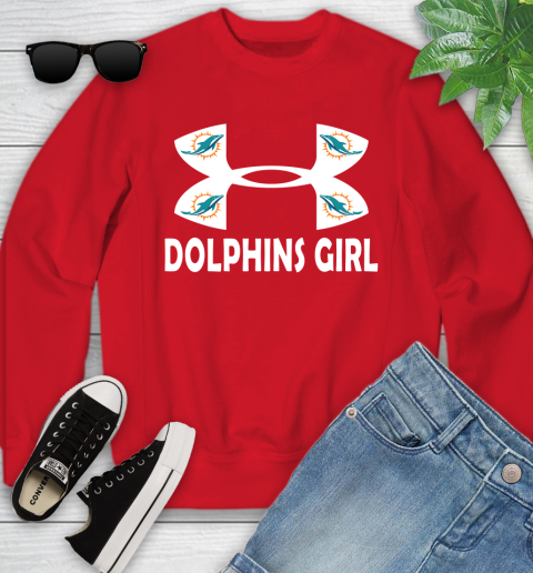 NFL Miami Dolphins Girl Under Armour Football Sports Youth Sweatshirt 8