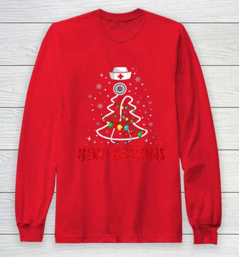 Womens Nurse Christmas Tree Lights Funny Nurse Xmas Gift T-Shirt