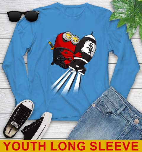 MLB Baseball Chicago White Sox Deadpool Minion Marvel Shirt Youth Long Sleeve 8