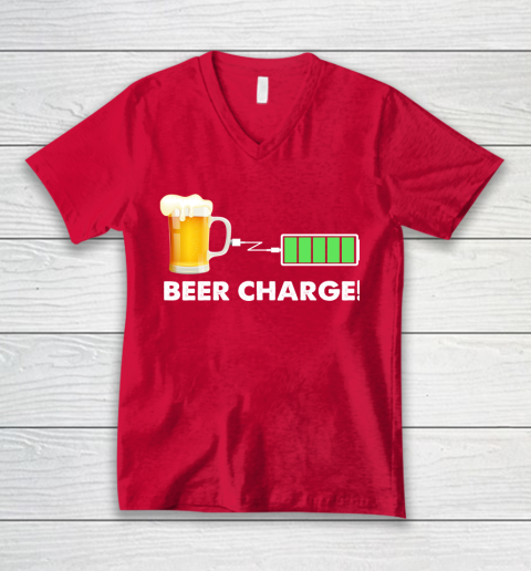 Beer Lover Funny Shirt Beer Charge V-Neck T-Shirt 6