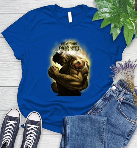 New York Mets MLB Baseball Hulk Marvel Avengers Sports Women's T-Shirt 12