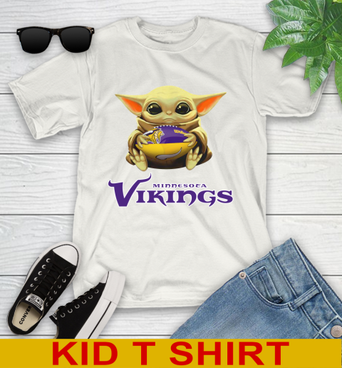 NFL Football Minnesota Vikings Baby Yoda Star Wars Shirt Youth T-Shirt