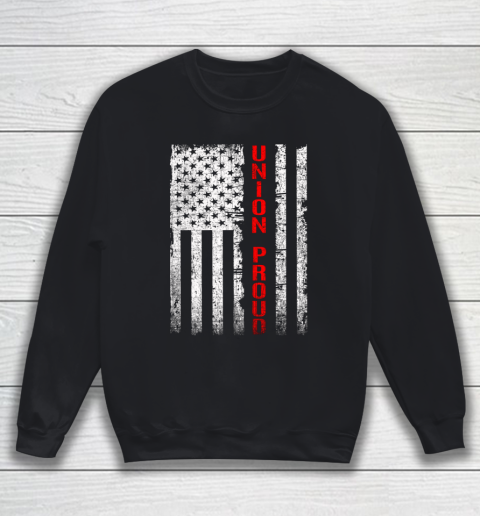Union Proud American Flag Distressed Sweatshirt