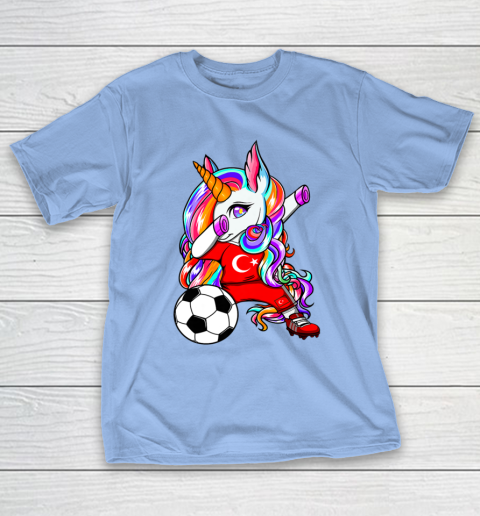 Dabbing Unicorn Turkey Soccer Fans Jersey Turkish Football T-Shirt 11