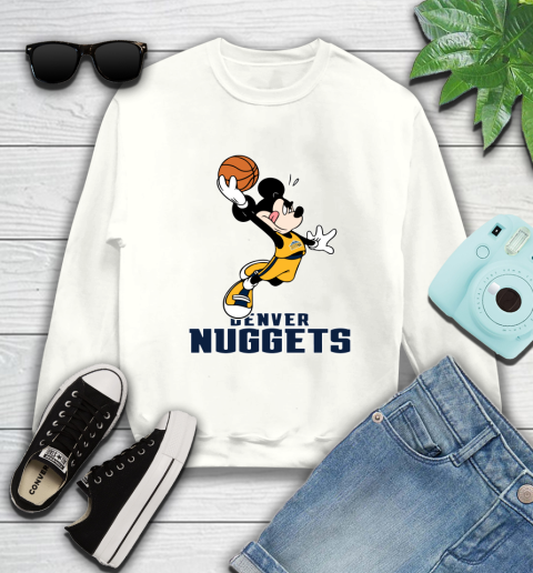 NBA Basketball Denver Nuggets Cheerful Mickey Mouse Shirt Sweatshirt 2