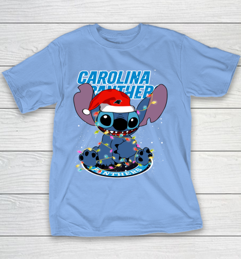 Carolina Panthers NFL Football noel stitch Christmas Youth T-Shirt 7