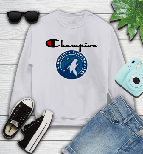 NBA Basketball Minnesota Timberwolves Champion Shirt Youth Sweatshirt 2