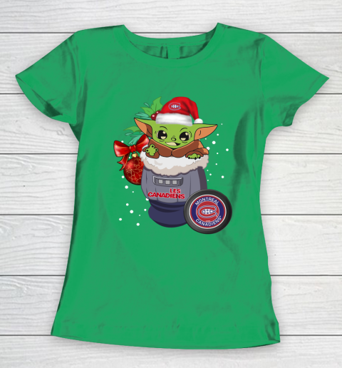 Montreal Canadiens Christmas Baby Yoda Star Wars Funny Happy NHL Women's T-Shirt