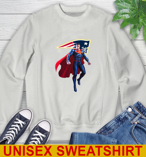 NFL Superman DC Sports Football New England Patriots Sweatshirt 5
