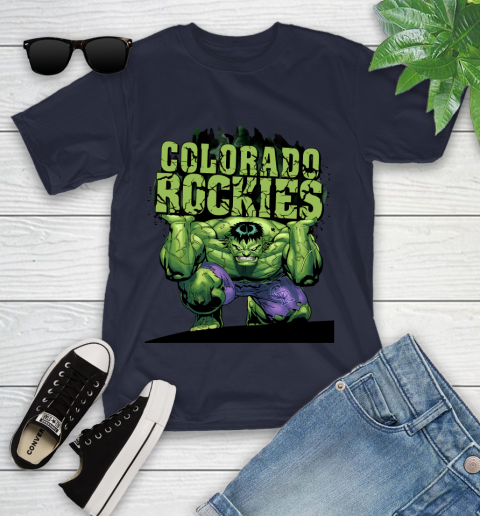 Colorado Rockies MLB Baseball Incredible Hulk Marvel Avengers Sports Youth T-Shirt 3