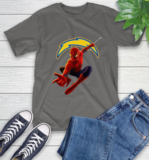 NFL Spider Man Avengers Endgame Football Los Angeles Chargers T-Shirt 9