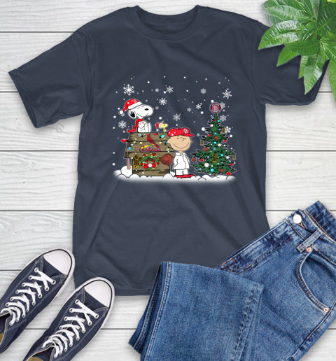 MLB St.Louis Cardinals Snoopy Charlie Brown Christmas Baseball Commissioner's Trophy T-Shirt 3