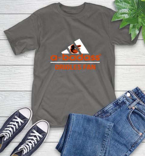 MLB A Badass Baltimore Orioles Fan Adidas Baseball Sports T-Shirt 10