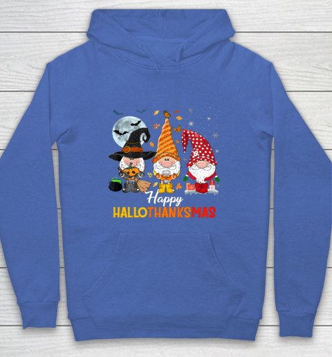 Gnomes Halloween And Merry Christmas Happy Hallothanksmas Hoodie 6