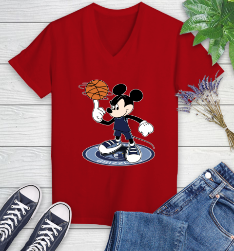 NBA Basketball Memphis Grizzlies Cheerful Mickey Disney Shirt Women's V-Neck T-Shirt 10