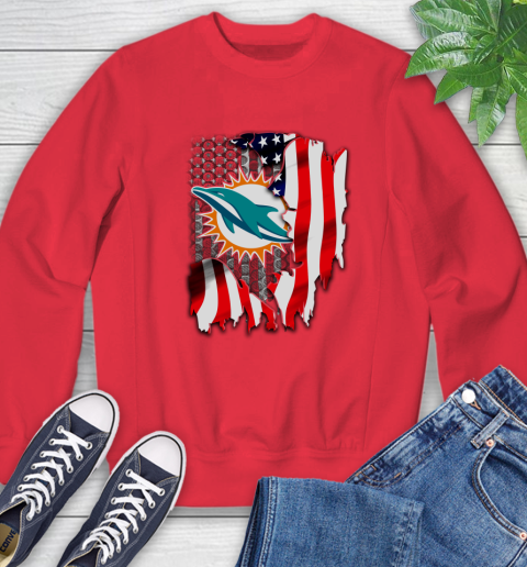 Miami Dolphins NFL Football American Flag Sweatshirt 10