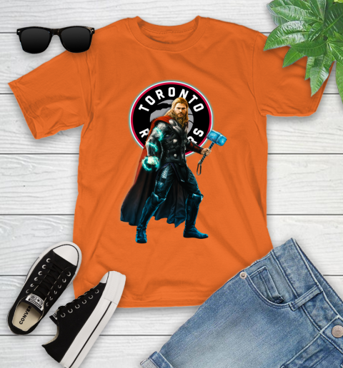 NBA Thor Avengers Endgame Basketball Toronto Raptors Youth T-Shirt 7
