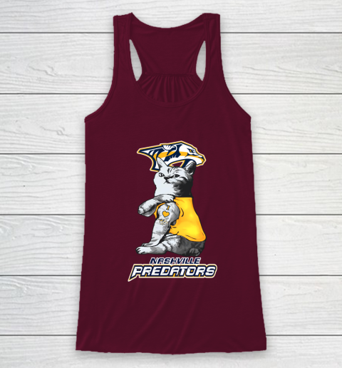 NHL My Cat Loves Nashville Predators Hockey Racerback Tank 2