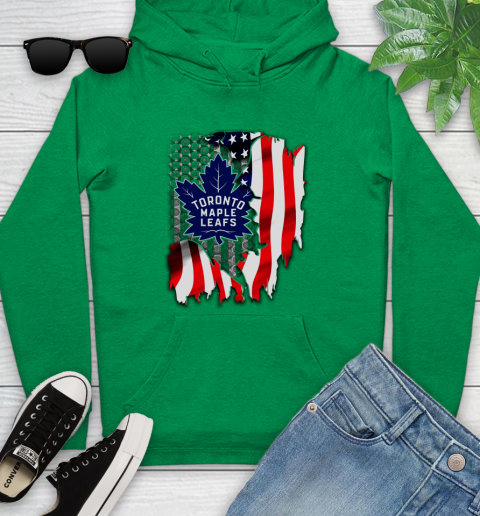 Toronto Maple Leafs NHL Hockey American Flag Youth Hoodie 9