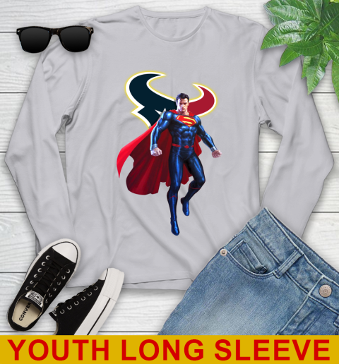 NFL Superman DC Sports Football Houston Texans Youth Long Sleeve 6