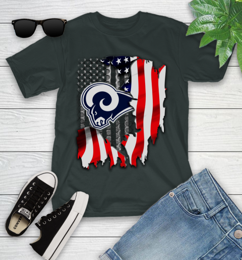 Los Angeles Rams NFL Football American Flag Youth T-Shirt 6