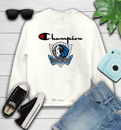NBA Basketball Dallas Mavericks Champion Shirt Youth Sweatshirt