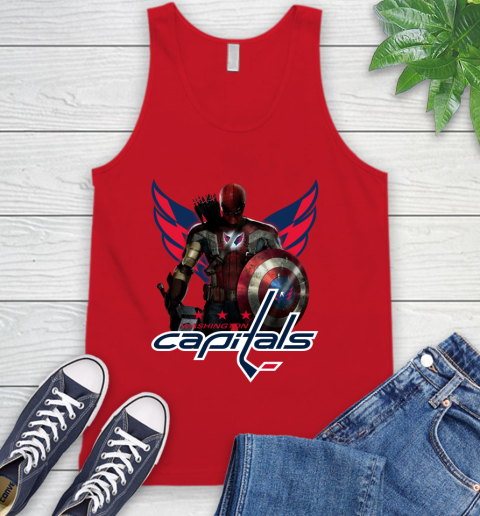 NHL Captain America Thor Spider Man Hawkeye Avengers Endgame Hockey Washington Capitals Tank Top 6