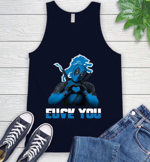 NHL Detroit Lions Deadpool Love You Fuck You Football Sports Tank Top 2
